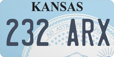 KS license plate 232ARX