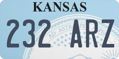 KS license plate 232ARZ