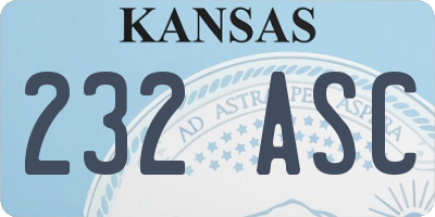 KS license plate 232ASC