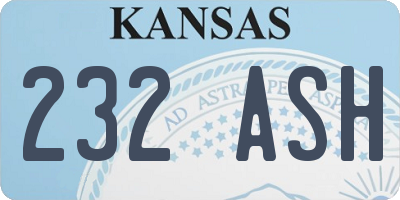 KS license plate 232ASH