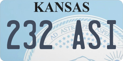 KS license plate 232ASI