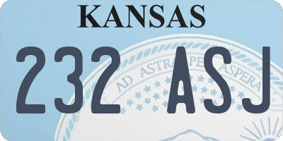 KS license plate 232ASJ