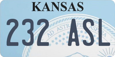 KS license plate 232ASL