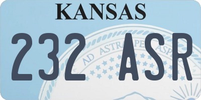 KS license plate 232ASR