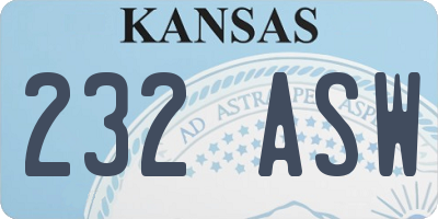 KS license plate 232ASW