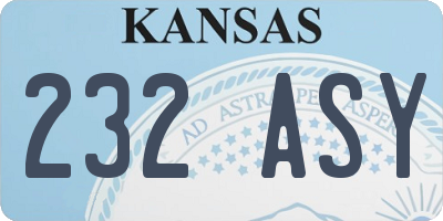 KS license plate 232ASY
