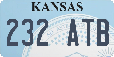 KS license plate 232ATB