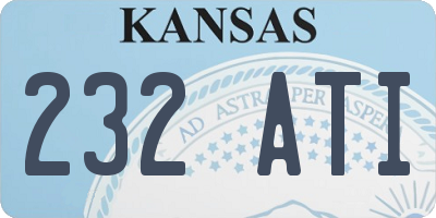 KS license plate 232ATI