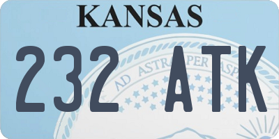 KS license plate 232ATK