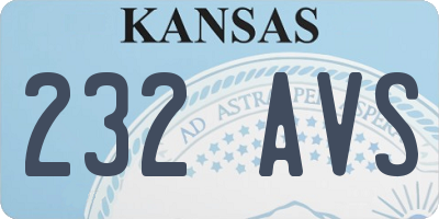 KS license plate 232AVS