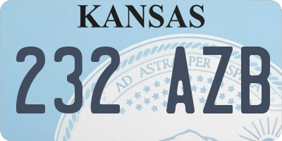 KS license plate 232AZB