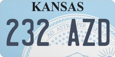 KS license plate 232AZD
