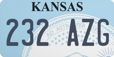 KS license plate 232AZG