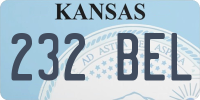 KS license plate 232BEL
