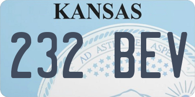 KS license plate 232BEV