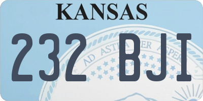 KS license plate 232BJI