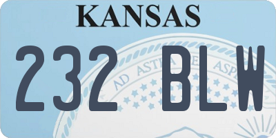 KS license plate 232BLW