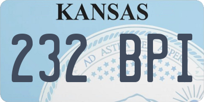 KS license plate 232BPI