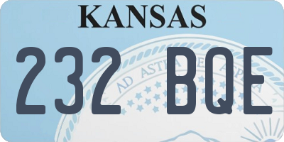 KS license plate 232BQE