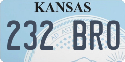 KS license plate 232BRO