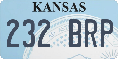KS license plate 232BRP