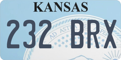 KS license plate 232BRX