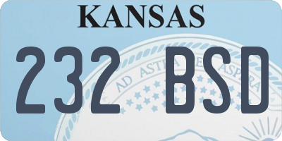 KS license plate 232BSD