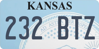 KS license plate 232BTZ