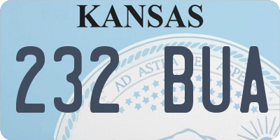KS license plate 232BUA