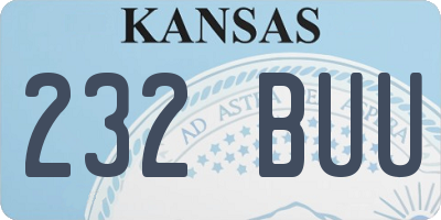 KS license plate 232BUU