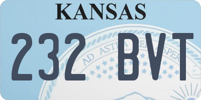KS license plate 232BVT