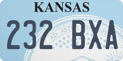 KS license plate 232BXA