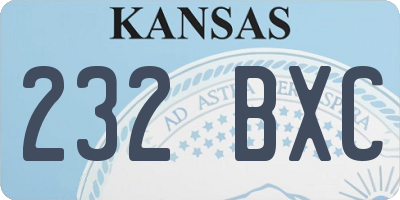 KS license plate 232BXC
