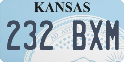 KS license plate 232BXM