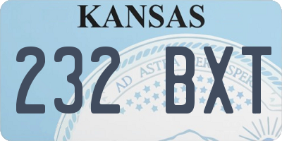 KS license plate 232BXT