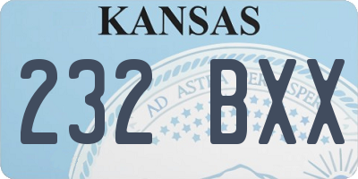 KS license plate 232BXX