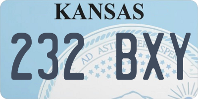 KS license plate 232BXY