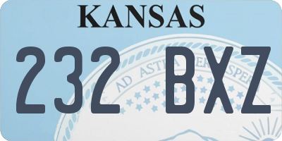 KS license plate 232BXZ
