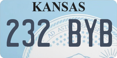 KS license plate 232BYB