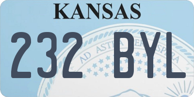 KS license plate 232BYL