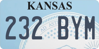 KS license plate 232BYM