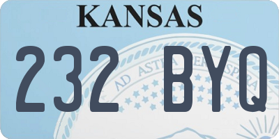 KS license plate 232BYQ