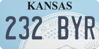 KS license plate 232BYR
