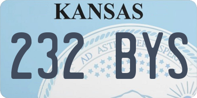 KS license plate 232BYS