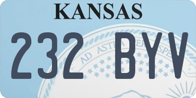 KS license plate 232BYV