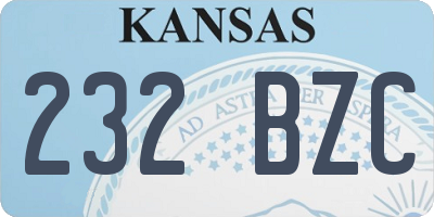 KS license plate 232BZC