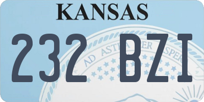 KS license plate 232BZI