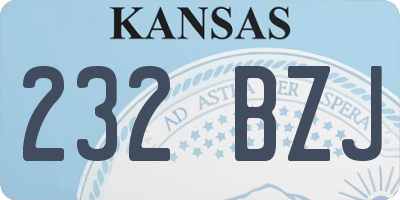 KS license plate 232BZJ