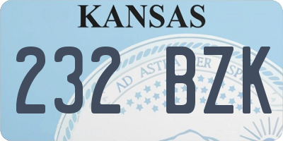 KS license plate 232BZK