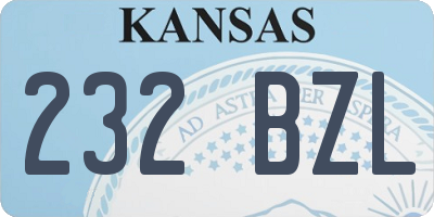 KS license plate 232BZL